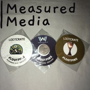 Collectible Sealed New Loot crate 3 Pin Lot Westworld Maze Unite 2 Bronze Trophy